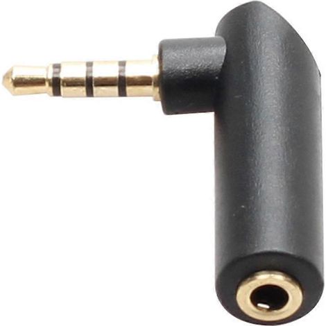 Adaptateur jack 3,5 mm mâle vers femelle coudé à 90° pour casque audio (1/5)