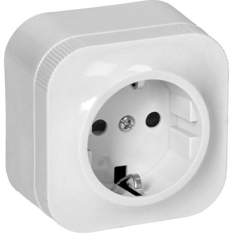 Toma de corriente de superficie individual ToDo 2P+Z Schuko IP20 blanca