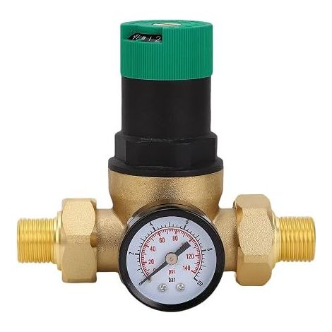 Wasserdruckregler mit Manometern von 0 bis 60 MPa, Messing-Wasserdruckminderungsventil für (3/4 Zoll (DN20)) (1/3)