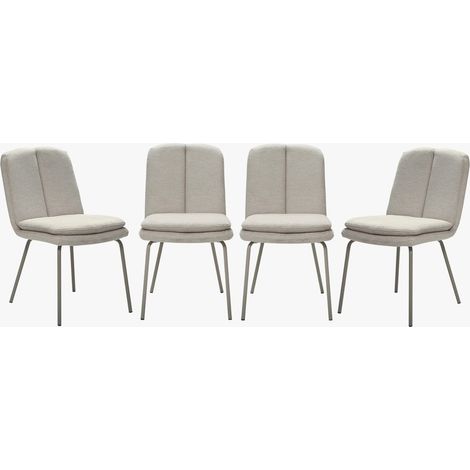 Set di 4 sedie, in tessuto con gambe in metallo beige H85 cm - LYSA