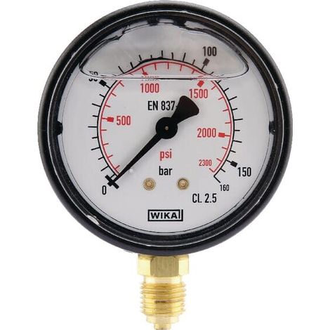 Manometro attacco inferiore diametro 63 0-160bar ¼" WIKA MA63160L04PLGF