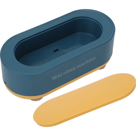 Nettoyeur à ultrasons rechargeable, machine de nettoyage portable 360° pour lunettes, bijoux, montres, bracelets et vaisselle – Bleu (1/5)