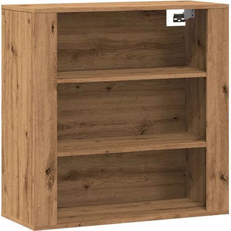 Armario de almacenamiento mural práctico 80 x 33 x 80 cm diseño artesanal ambiente acogedor madera de roble de ingeniería 020051028 (1/5)
