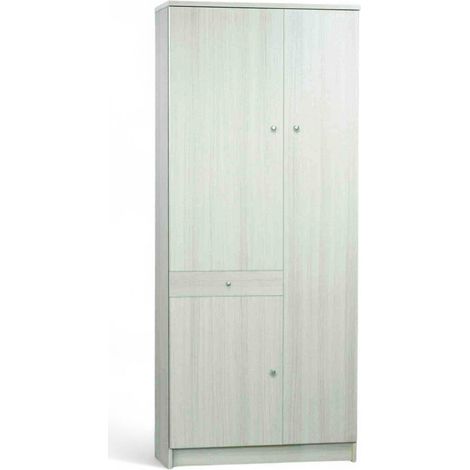 Armadio compatto tre ante un cassetto MDF beige dimensioni 77x34x183 cm soluzione salvaspazio versatile ed elegante