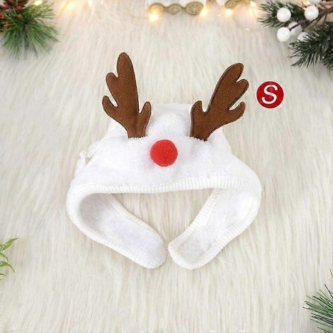 Chapeau de Noël pour chien et chat, vêtements pour animaux, bavoirs, bonnet pour chiot, accessoires de déguisement, décoration de Noël, cadeau de Nouvel An, bandana, chapeau blanc - Taille (1/5)