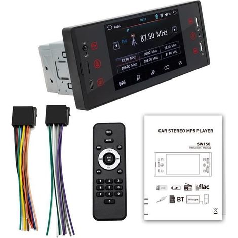 Autoradio Bluetooth - NOIR - 5" IPS - Double USB - 60W x 4 - Double DIN