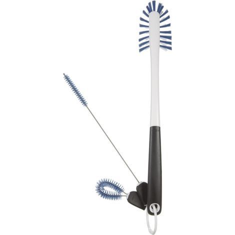 Kit de nettoyage pour bouteilles 3 en 1 , Brosse de nettoyage, Petite brosse et goupillon, Bleu (1/5)