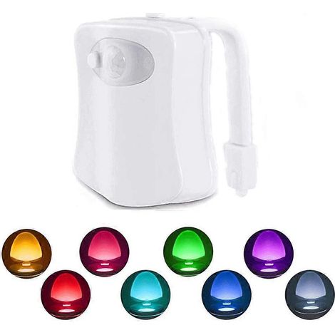 Veilleuse LED automatique pour toilettes, 16 couleurs, activée par le mouvement