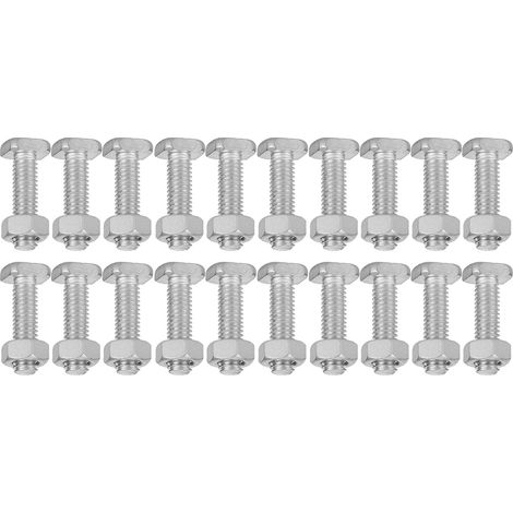 20er-Set 22 mm M6x22 Schrauben und M6 Muttern Aluminium-Schrauben- und Muttern-Set Werkzeugzubehör für Gewächshäuser (1/5)