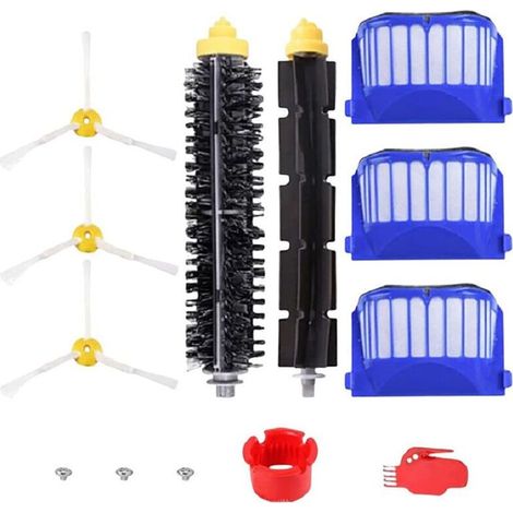 Ensemble de brosses Roomba série 600 - Ensemble de 10 accessoires pour aspirateurs robots (brosses latérales, filtres, brosses Cerda, etc.). (1/4)