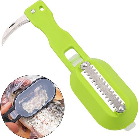 Nettoyeur Écailles Poisson Multifonction - Grattoir à Peau, Brosse et Couteau pour Fruits de Mer avec Étui (1/5)