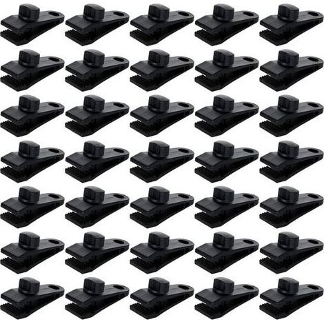 Lntyq Lot de 30 clips pour bâche de tente, pince de verrouillage pour bâche pour fixation d'auvent, toile d'ombrage de camping, couverture de piscine (1/5)