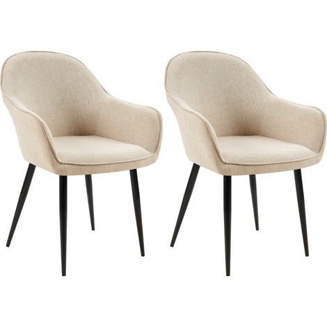 2er Set Esszimmerstühle Boise Stoff taupe