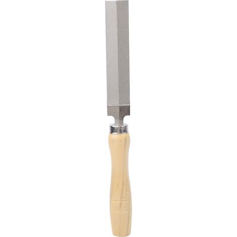Lime à métal et verre en forme de losange avec manche en bois pour jardin et bricolage (10 cm) (1/5)