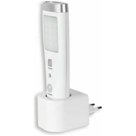 Lampe de poche à induction d'urgence Lampe Torche à Détecteur de Présence Angle Détection 60° 15 LED Rechargeable Batterie Blanc (1/4)