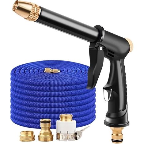 Pistolet à Eau Haute Pression for Lavage de Voiture,buse cuivrée,Tige Longue et épaisse,Pistolet à Eau Polyvalent for Le Nettoyage de la Maison et du Jardin(Water Gun and Pipe) (1/5)