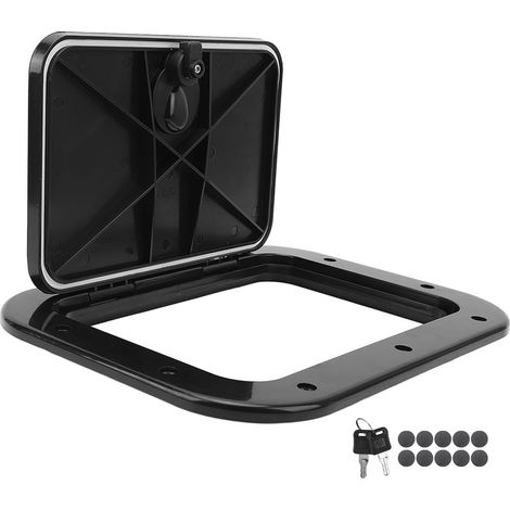 Trappe d'accès au pont de bateau avec couvercle ABS, porte de compartiment Anti-vieillissement et résistant aux chocs pour camping-car, remorque, Yacht, camping-car, noir