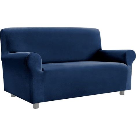 Housse de Canapé Extensible Universelle Avec Armchair Accoudoirs Save Sofa Bleu - 2 Places