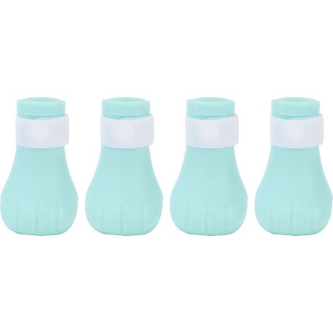 Lot de 4 protège-pattes en silicone anti-griffes pour bain de chat, vert, protections de pattes pour animaux. (1/5)