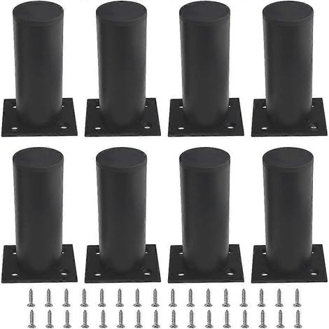 Verstellbare Schrankbeine, 8 Stück, verstellbare Möbelbeine aus Metall, verdickt, rund, schwarz, 10 cm hoch, auch als Sofafüße geeignet (1/5)