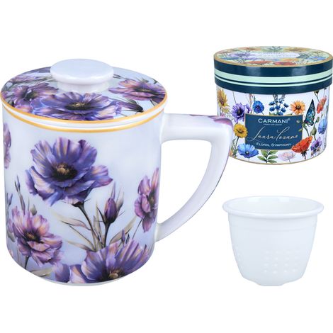 Carmani, taza con infusor y tapa de 400 ml - Laura Lozano/Lady's Floral Symphony (1/5)