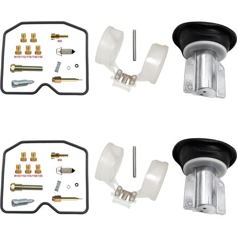 Vergaser Reparatursatz für EN500 1990-1996 500cc 500 CVK34 Twin Kit + Plunger CVK34 Vergaser EN500 Doppelvergaser-Cruiser Schwimmer, Kolben und Membran, Messingdüsen, kraftstofffeste Ni (1/5)