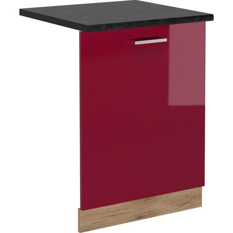 Tapa del lavavajillas R-Line, Rojo Burdeos alto brillo, 60 cm , ET Antracita, Vicco (1/5)