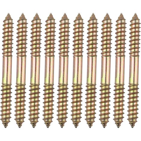 10 boulons de fixation pour meuble Cheville - M8 x 80 MM à tête double extrémité - Bois à bois