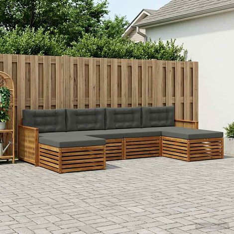 vidaXL Sofagarnituren mit Kissen 6 pcs Massivholz Akazie (1/5)