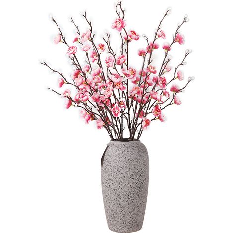 Arrangement de fausses prunes, fleur réaliste en soie, Spray de fleurs de printemps pour mariage, maison, rose (1/5)