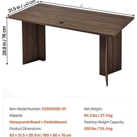 Scrivania direzionale, design a L e rettangolare, struttura resistente, 63x31,5 pollici, tipo B. (1/2)