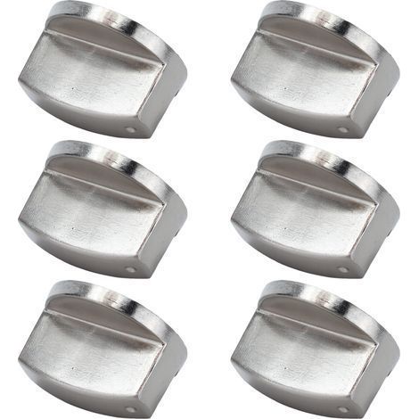 6 8mm Metall-Gasherdknöpfe, Bediengriffe für Herd, Wassererhitzer, Backofen, Mikrowelle, geeignet für 45°-Schalter (tatsächliches Maß). (1/5)
