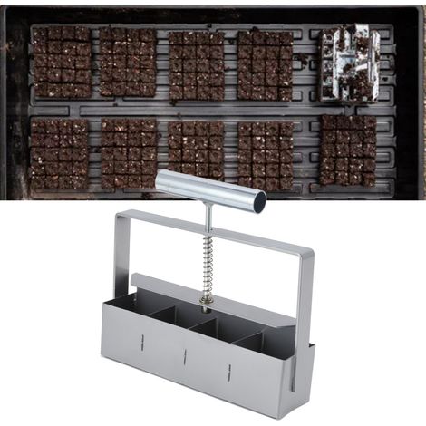 Machine manuelle pour blocs de terreau destinés aux semis de jardin. (1/5)