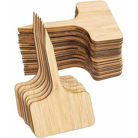 Étiquettes en Bambou Écologiques pour Plantes - Lot de 20 Modèles T, Idéales Extérieur et Intérieur, Marquage Herbes, Fleurs, Légumes et Semences (1/5)