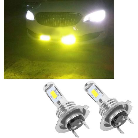 Lot de 2 ampoules H7 80W 8000K pour phares antibrouillard avec décodeur, lumière jaune, universelles 12-24V (1/5)