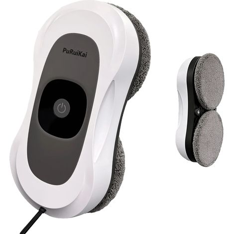 Robot limpiacristales, motor sin escobillas, doble sistema de pulverización inteligente, gris claro, enchufe europeo tipo C de 100V-240V. (1/2)