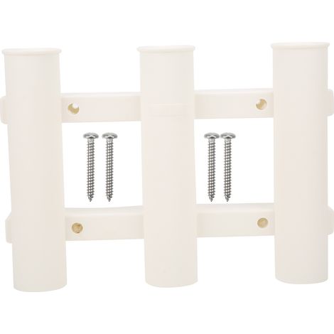 Support De Canne À Pêche - Plastique Abs Épais - Montage Mural 3 Tubes - Pour Garage Et Bateau - Lot De 1 (1/5)