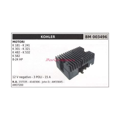 KOHLER Motor K 181 241 301 321 482 532 582 8-24HP Spannungsregler 003496