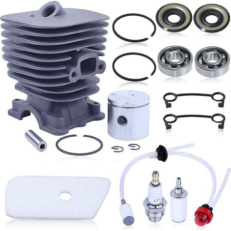 Kit Cylindre/piston 35 mm pour Husqvarna 128C 128CD 128L 128LD 128R avec Filtre à Air,Ligne de Filtre à Carburant,Bougie, Roulement de Vilebrequin, pièces de Rechange de Remplacement 545008082