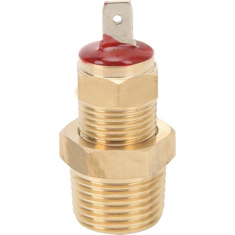 Interruptor de temperatura del termostato del ventilador, interruptor de ventilador de refrigeración eléctrico 3/8-18 NPT de metal de 185 a 175 grados para motores 265 283 305 307. (1/5)