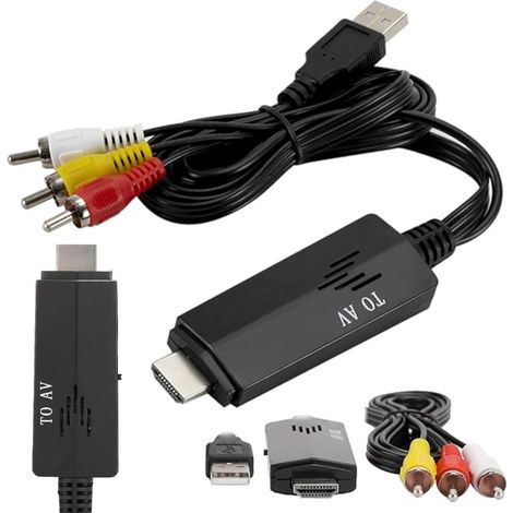 Convertisseur HDMI vers AV RCA, adaptateur vidéo et audio USB mâle-mâle (1/5)