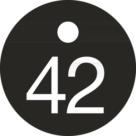 Schlüsselnummer - ø 25, Nummer 42, Aluminium schwarz eloxiert