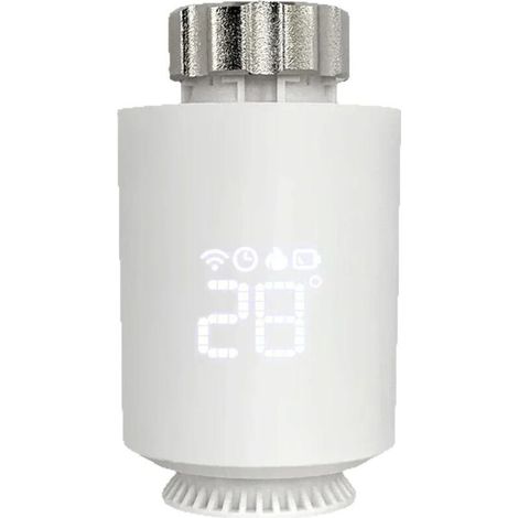 Tête Thermostatique Radiateur , Vanne Thermostatique Connectée Programmable, Thermostat Radiateur Compatible avec Alexa, Smart Life APP Contrôle, Tuya Zigbee Gateway Requis (1/5)