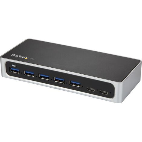 StarTech.com HB30C5A2CSC hub de interfaz USB 3.2 Gen 1 (3.1 Gen 1) Type-B 5000 Mbit/s Negro, Plata (1/4)