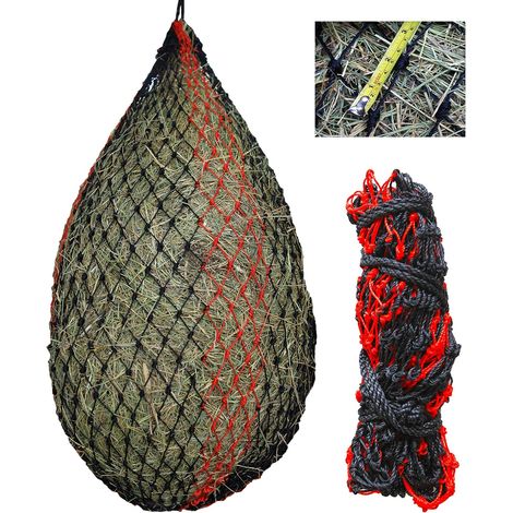 Filets à Foin pour mangeoire Lente, Trous d'alimentation de 4,5 cm, Sacs à Foin pour Chevaux, chèvres