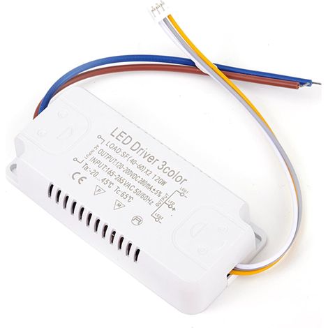 Transformateur LED, adaptateur 3 couleurs pour remplacement de transformateurs non isolants pour éclairage, (40-60 W) X2 (1/5)