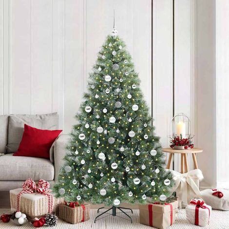 Künstlicher Weihnachtsbaum mit 300 LEDs Grün 180 cm PE und PVC