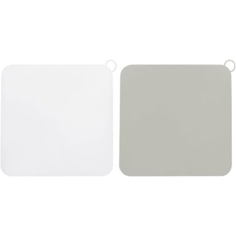 2pcs/1Set Douche Drain Bouchon Carré Silicone Sol Drain Couvercle pour Cuisine Salle Bain, Blanc Gris (1/5)