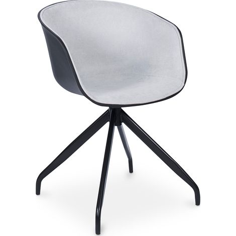 Office Chair with Armrests - Black Designer Desk Chair - Jodie Light grey