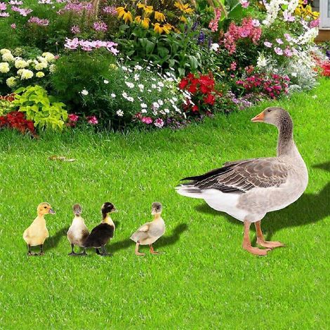 Lot de 5 piquets décoratifs de jardin en forme de canard 3D, sculpture en acrylique (1/4)